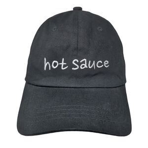Hot Sauce Slideback Hat Black One Size Adjustable Embroidered Vented Holes